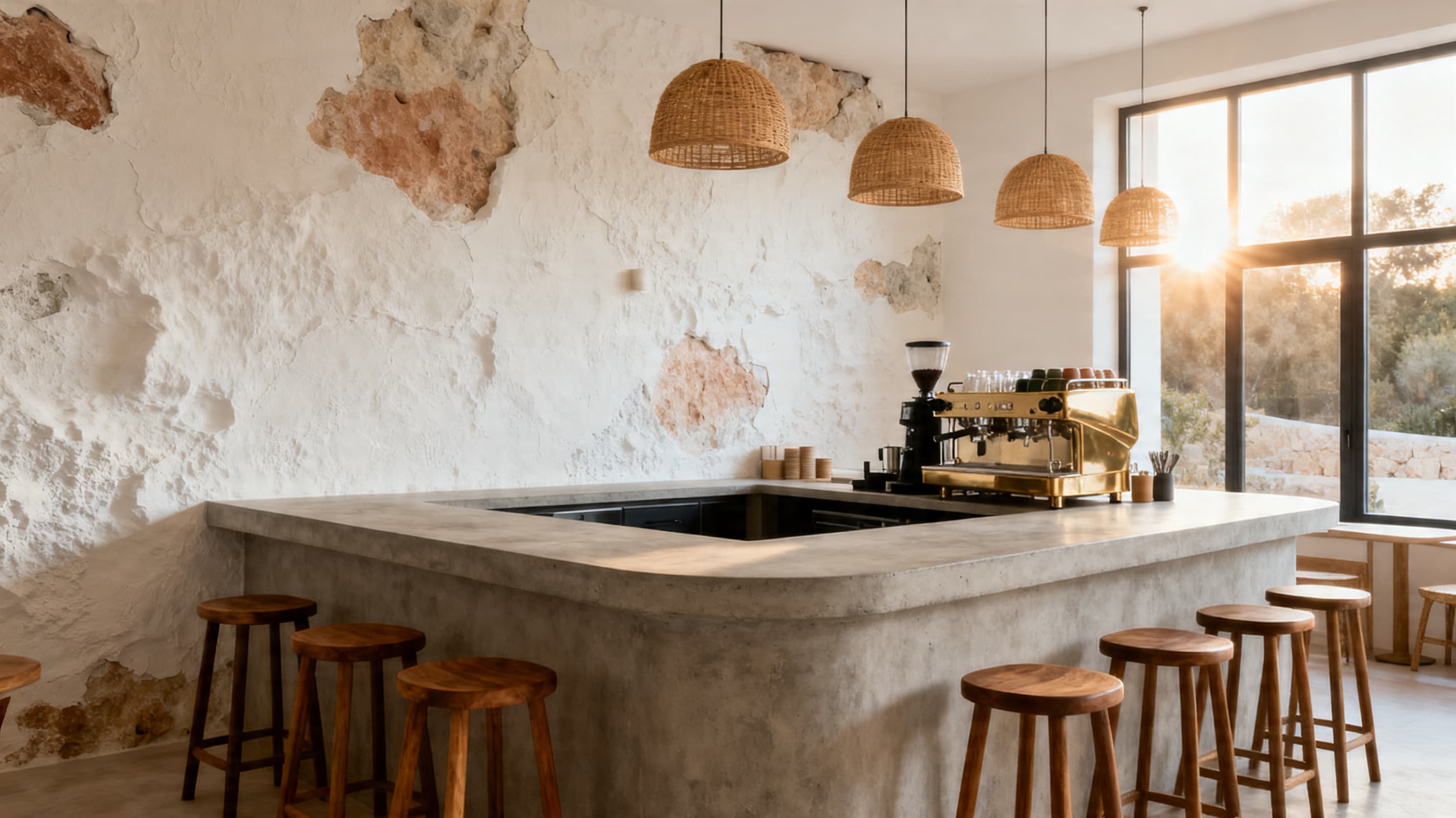 Commercial & Retail interior with decorative mineral finishes